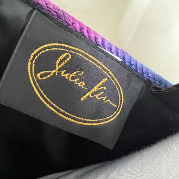 90s Julia Kim Jacket Large Retro Artsy Wearable Art To Wear Chenille Toggle Vtg - Picture 7 of 7